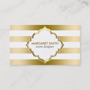 Carte De Visite Motif géométrique des bandes d'or monogramme