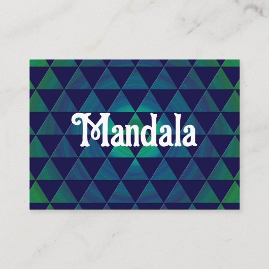 Carte De Visite Motif géométrique Mandala vert bleu (Devant)
