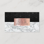 Carte De Visite Motif géométrique | MARBRE BLANC | Rose Gold Frame (Dos)