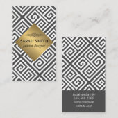 Carte De Visite Motif géométrique / Métal or (Devant / Derrière)