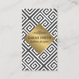 Carte De Visite Motif géométrique / Métal or