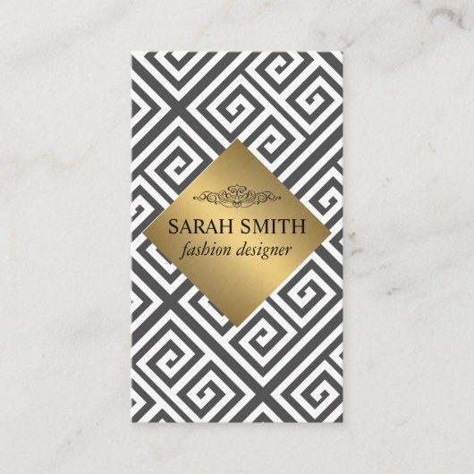 Carte De Visite Motif géométrique / Métal or (Devant)