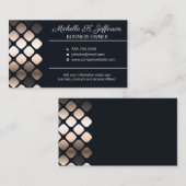 Carte De Visite Motif géométrique métallique | Noir (Devant / Derrière)