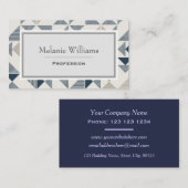 Carte De Visite Motif géométrique moderne gris bleu (Devant / Derrière)