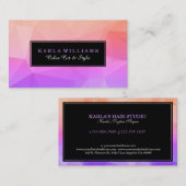 Carte De Visite Motif géométrique moderne violet et rose octogonal (Devant / Derrière)