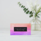 Carte De Visite Motif géométrique moderne violet et rose octogonal (Debout devant)