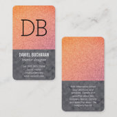 Carte De Visite Motif géométrique Monogramme (Devant / Derrière)