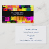 Carte De Visite Motif géométrique multicouleur carré (Devant / Derrière)