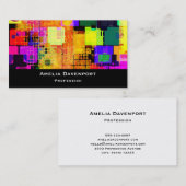Carte De Visite Motif géométrique multicouleur carré (Devant / Derrière)