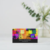Carte De Visite Motif géométrique multicouleur carré (Debout devant)