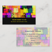Carte De Visite Motif géométrique multicouleur carré (Devant / Derrière)
