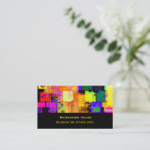 Carte De Visite Motif géométrique multicouleur carré (Debout devant)