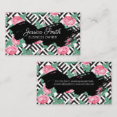 Carte De Visite Motif géométrique rose (Devant / Derrière)