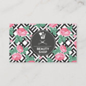 Carte De Visite Motif géométrique rose (Devant)