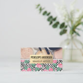 Carte De Visite Motif géométrique rose | Brosses de maquillage (Debout devant)