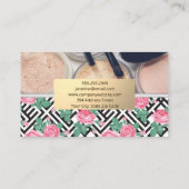 Carte De Visite Motif géométrique rose | Brosses de maquillage (Dos)
