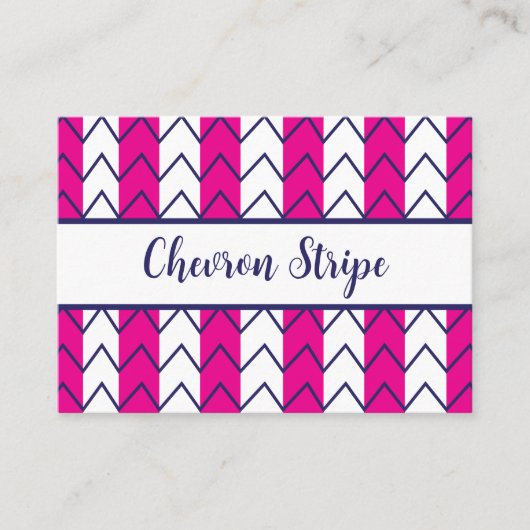 Carte De Visite Motif géométrique rose et blanc Chevron (Devant)
