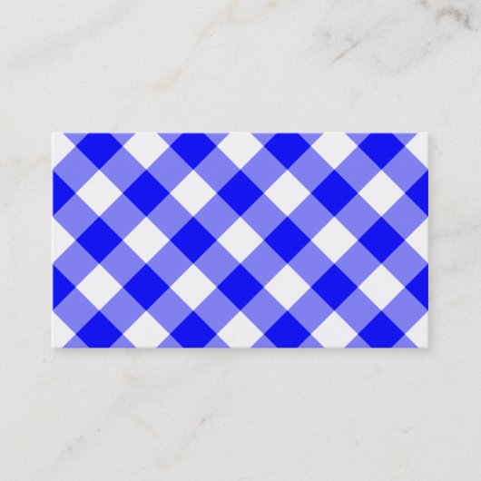 Carte De Visite Motif Gingham Bleu (Devant)