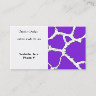 Carte De Visite Motif Girafe Violet et Blanc