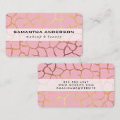 Carte De Visite Motif Gold Chic contemporain rose (Devant / Derrière)
