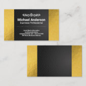 Carte De Visite Motif Gold Foil | Noir de carbone (Devant / Derrière)