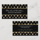 Carte De Visite Motif Gold Heart (Devant / Derrière)