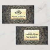 Carte De Visite Motif Gold Mandala | Guérir les mains de Lotus (Devant / Derrière)