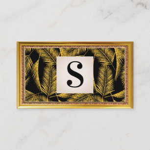 Carte De Visite Motif Gold Palm Leaf