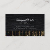 Carte De Visite Motif Gold | Velours noir avec Monogramme (Dos)