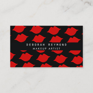 Carte De Visite motif graphique des lèvres rouges maquillage beaut