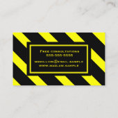 Carte De Visite Motif Gras Jaune et Noir Diagonal (Dos)