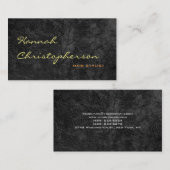 Carte De Visite Motif gris écriture manuscrite Script Hair Styllis (Devant / Derrière)