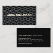 Carte de visite Motif gris et noir de papillon (Devant / Derrière)