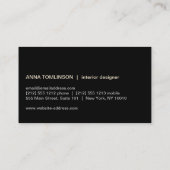 Carte de visite Motif gris et noir de papillon (Dos)