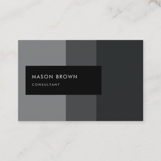 Carte De Visite Motif gris moderne de gradient de Profi de (Devant)