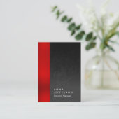Carte De Visite Motif gris rouge vertical professionnel plaine (Debout devant)