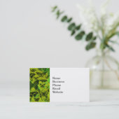 Carte De Visite Motif grunge de papillon vert et jaune d'amusement (Debout devant)