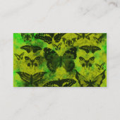 Carte De Visite Motif grunge de papillon vert et jaune d'amusement (Dos)
