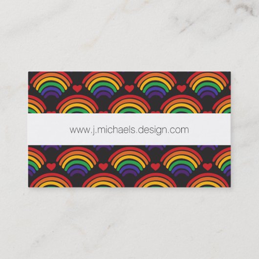 Carte De Visite Motif Hearts & Rainbows (Dos)