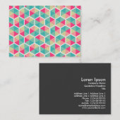 Carte De Visite Motif Hexagon 02 (Devant / Derrière)