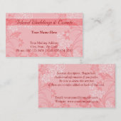 Carte De Visite motif hibiscus.rouge ~ bc (Devant / Derrière)