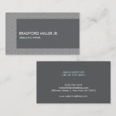 CARTE DE VISITE MOTIF HONEYCOMB GRAY (Devant / Derrière)