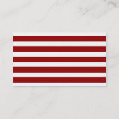 Carte De Visite Motif horizontal rouge et blanc de rayures (Dos)