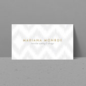 Carte De Visite MOTIF IKAT DESIGNER en gris/blanc