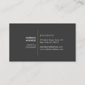 Carte De Visite MOTIF IKAT DESIGNER en gris foncé (Dos)