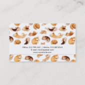 Carte De Visite Motif illustré par chiens mignons d'aquarelle (Dos)