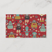 Carte De Visite Motif illustré rétros par robots d'amusement (Dos)