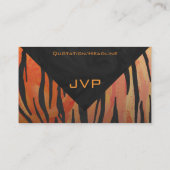 Carte De Visite Motif imprimé tigre orange chaud et noir Monogram (Dos)
