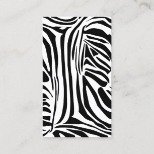 Carte De Visite Motif imprimé zèbre noir et blanc gras