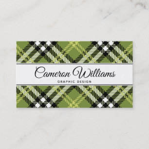 Carte De Visite Motif irlandais vert de plaid